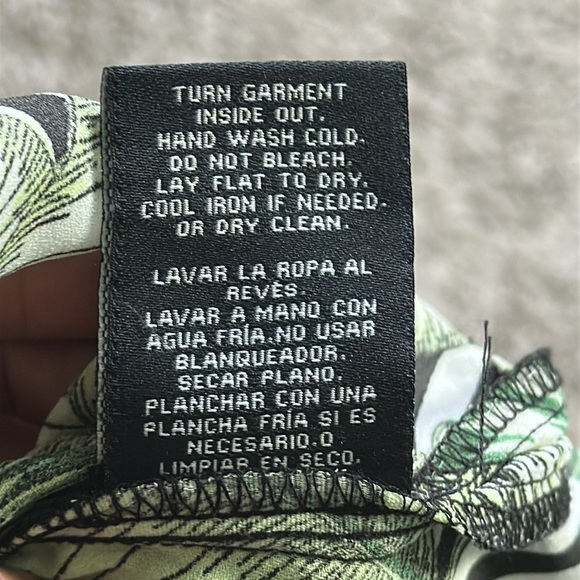 Sharagano Green Leaf Print Blouse Size Small - Picture 6 of 8